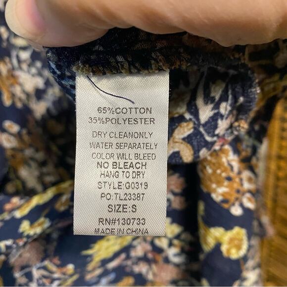 Umgee Floral Long Sleeve Women's tunic Top small trapeze flowy boho cottagecore - Picture 9 of 9